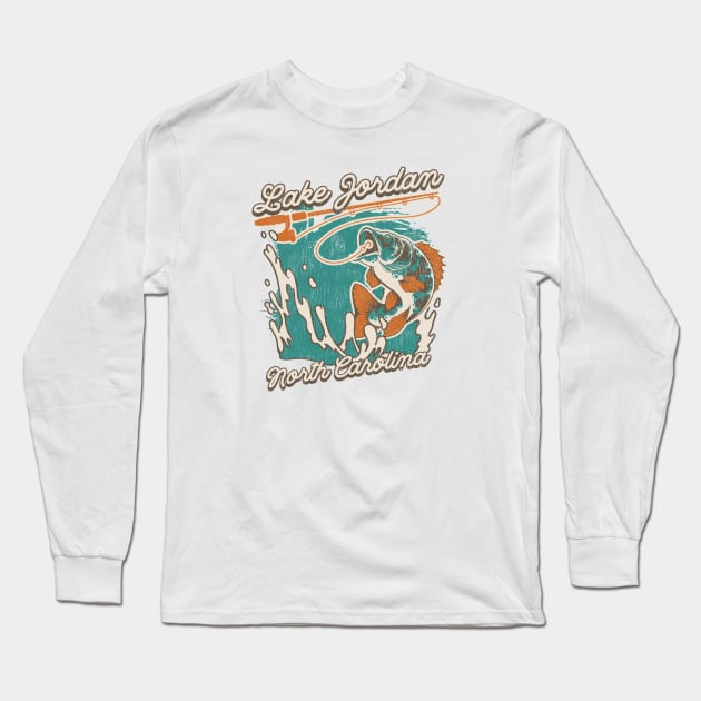 I Love Fishing at Lake Jordan in North Carolina Long Sleeve T-Shirt by Contentarama